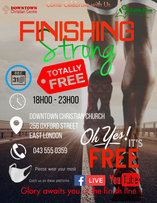 FINISHING STRONG Pamflet (Letter AS) template