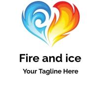 fire and ice Logo template