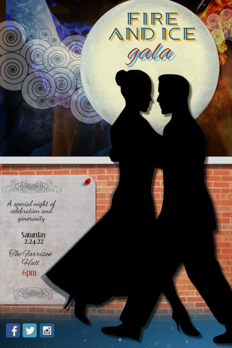 Fire And Ice Flame Gala Event Poster Flyer Template Fire And Ice Flame Gala Event Poster Flyer Template