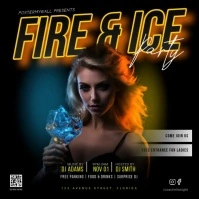 Fire and Ice Party ad template for Instagram