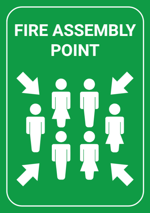 Fire Assembly Point Signage A4 Template | PosterMyWall