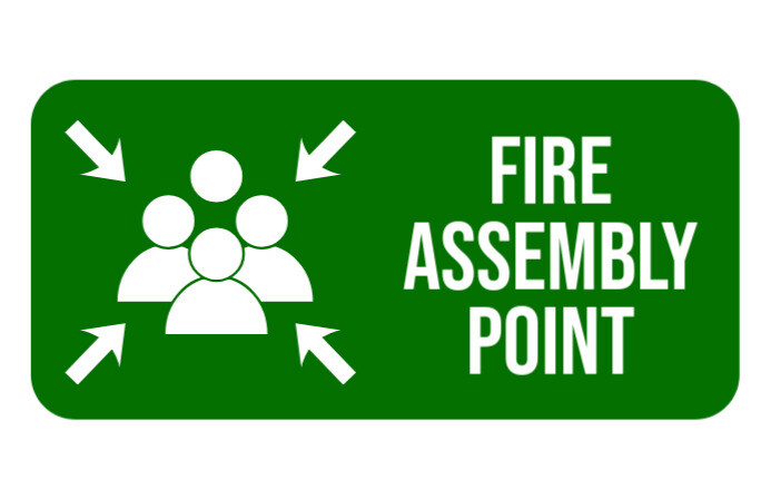 Fire Assembly Point Sign แทบลอยด์ template