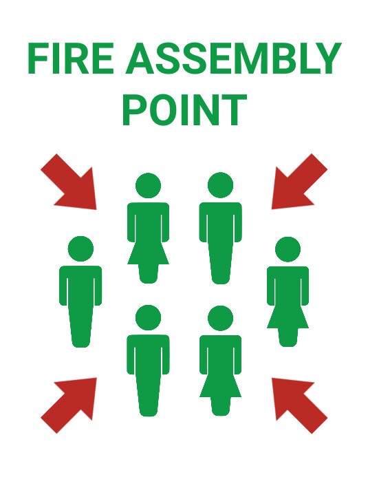 Fire assembly point signage Template | PosterMyWall