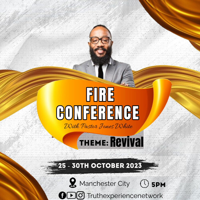 FIRE CONFERENCE CHURCH FLYER DESIGN Template | PosterMyWall
