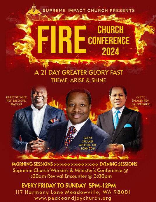 Fire Conference church flyer Templat | PosterMyWall