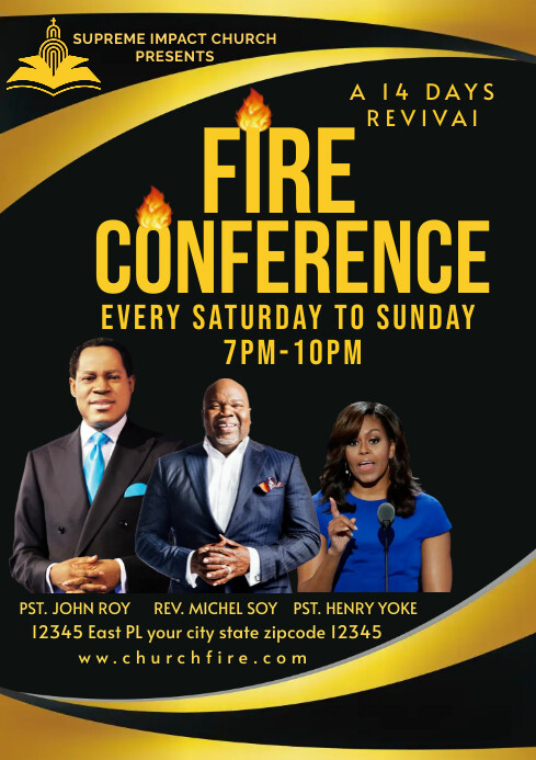 Fire Conference church flyer Template | PosterMyWall