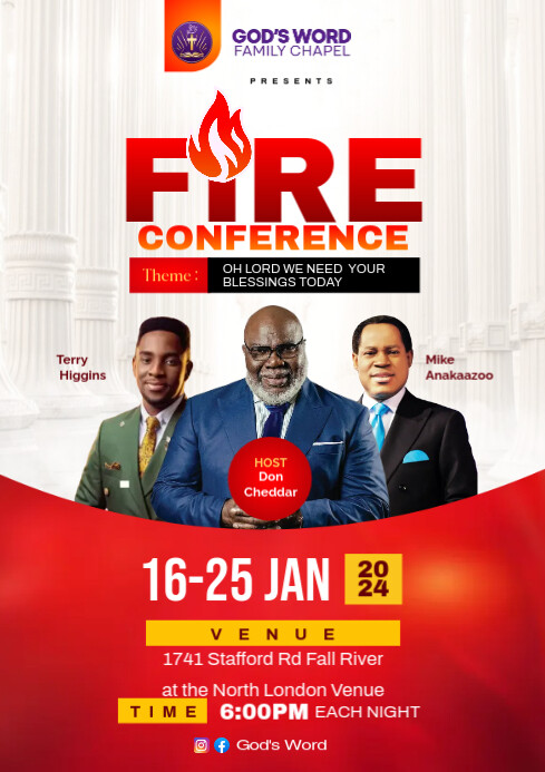 Fire Conference church flyer Template | PosterMyWall