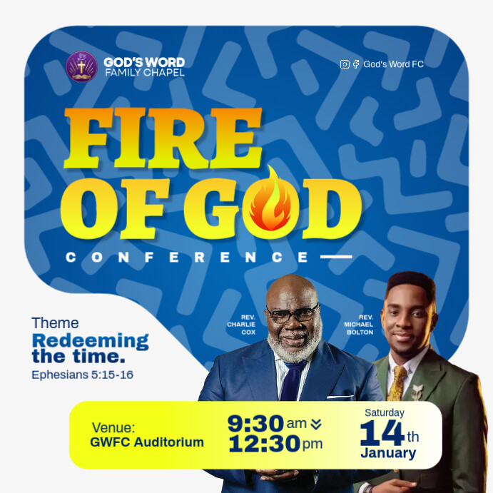 Copy of fire conference church flyer | PosterMyWall