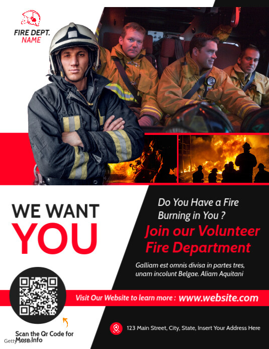 fire department volunteers hiring template de Volante (Carta US)