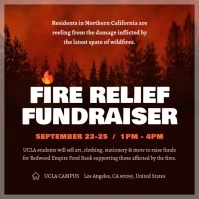 Fire Disaster Relief Square Video Kwadrat (1:1) template