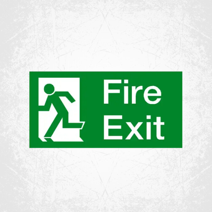 Fire exit sign Template | PosterMyWall