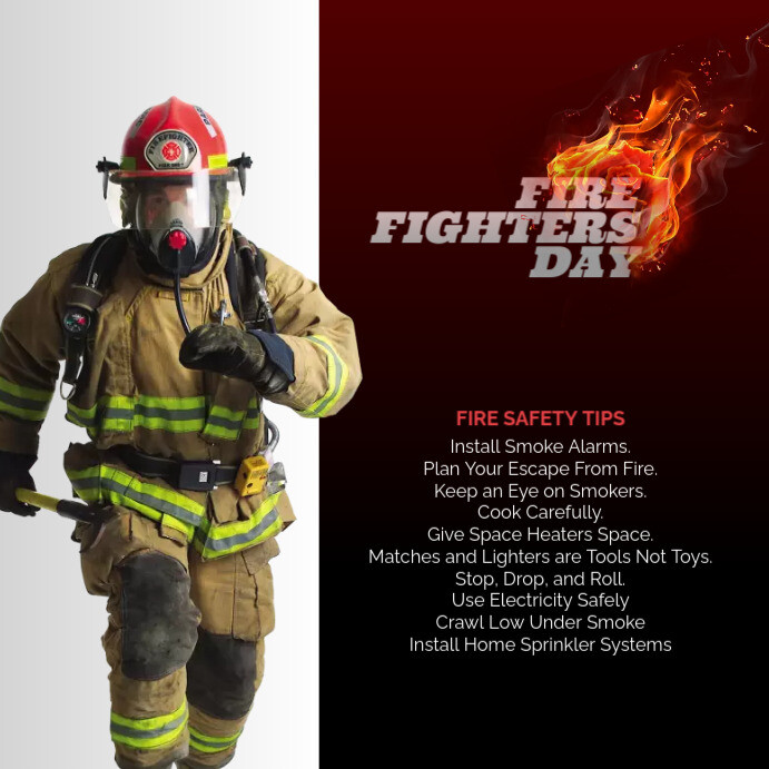 Fire Fighters Day Instagram Post Template | PosterMyWall