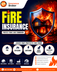 Fioletowy Fire Insurance Instagram Portrait Template