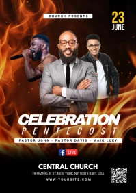Fire Maximalist Celebration Pentecost A5 template
