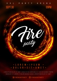 FIRE PARTY POSTER A4 template