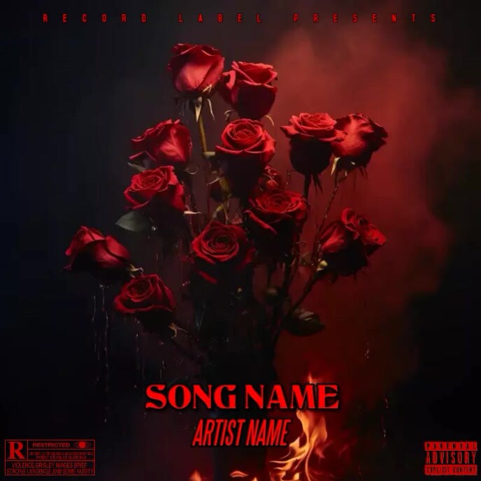 FIRE ROSES 2 ALBUM SONG MIXTAPE COVER TEMPLAT Template | PosterMyWall