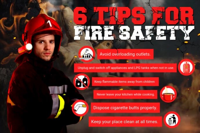 Fire Safety Ads Cartaz template