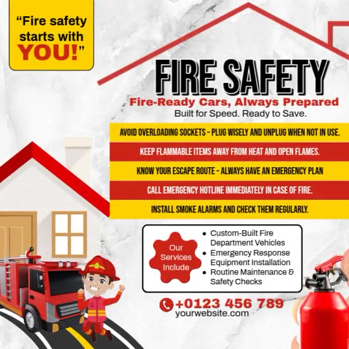 Fire Safety Ads Template | PosterMyWall