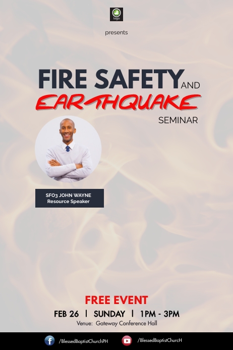 Copy of fire safety and earthquake seminar poster | PosterMyWall