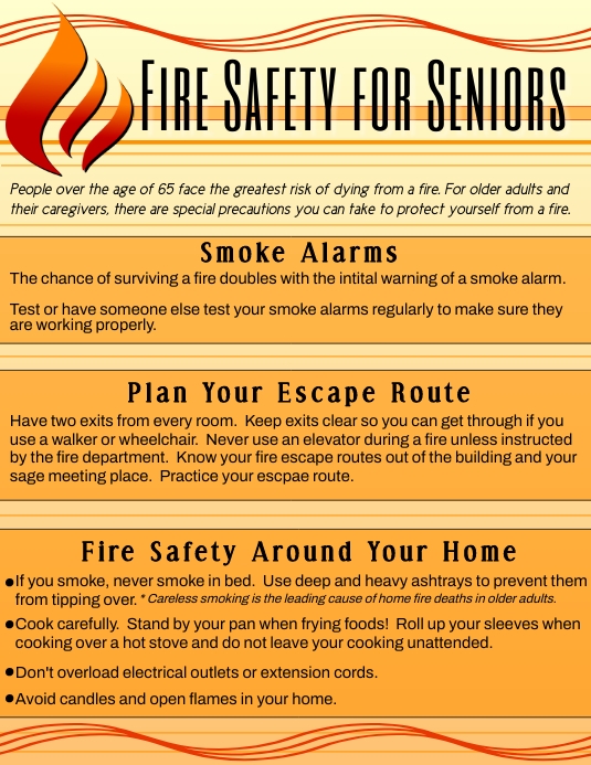 Fire Safety Prevention for Seniors Template | PosterMyWall