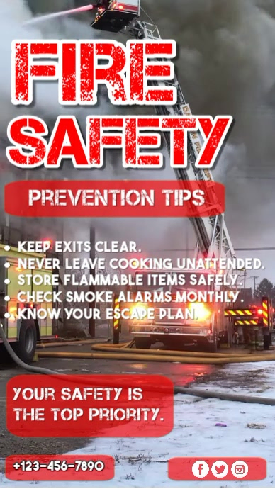 Fire Safety Tips Template | PosterMyWall