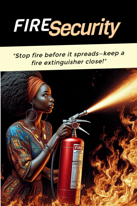 Fire security Poster template
