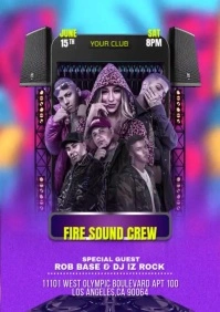 Fire Sound Crew Animated A4 template