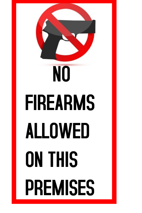 Firearms not allowed Poster template