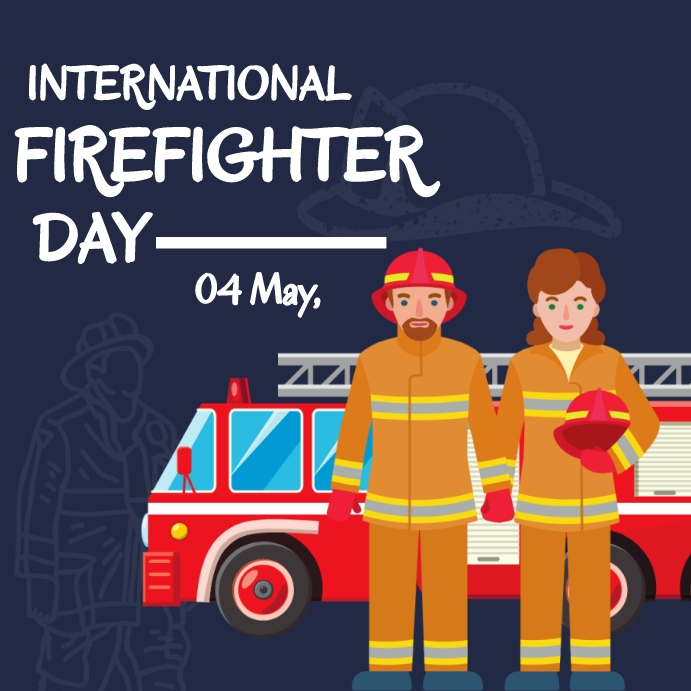 Firefighter day Publicação no Instagram template