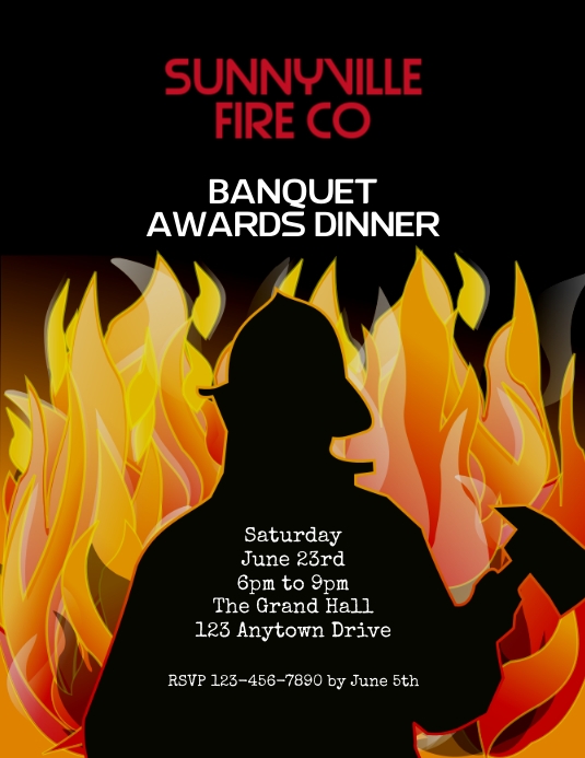 Firefighting Invitation Firefighter Banquet Invitations Invitations Fire Banquet Etsy