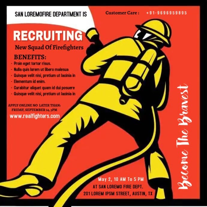 Fire Department Posts firefighters Template | PosterMyWall