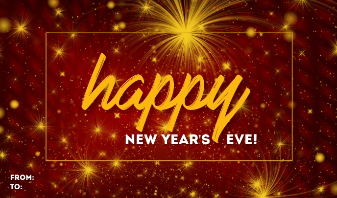 Fireworks Happy New Year's Eve Etykietka doczepna template