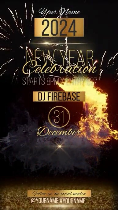 fireworks new year party event ad template | PosterMyWall