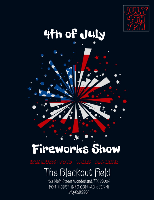 Fireworks Show Flyer (US Letter) template