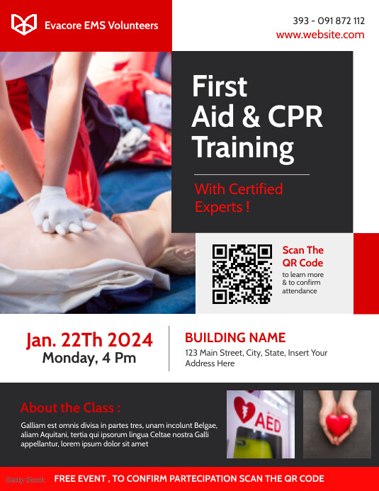 First Aid & CPR training flyer template desig PosterMyWall