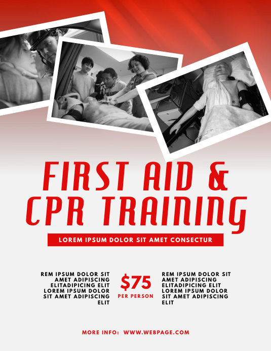 First Aid & Cpr Training Flyer Template PosterMyWall