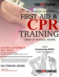 First Aid & CPR Training  Video Flyer Volantino (US Letter) template
