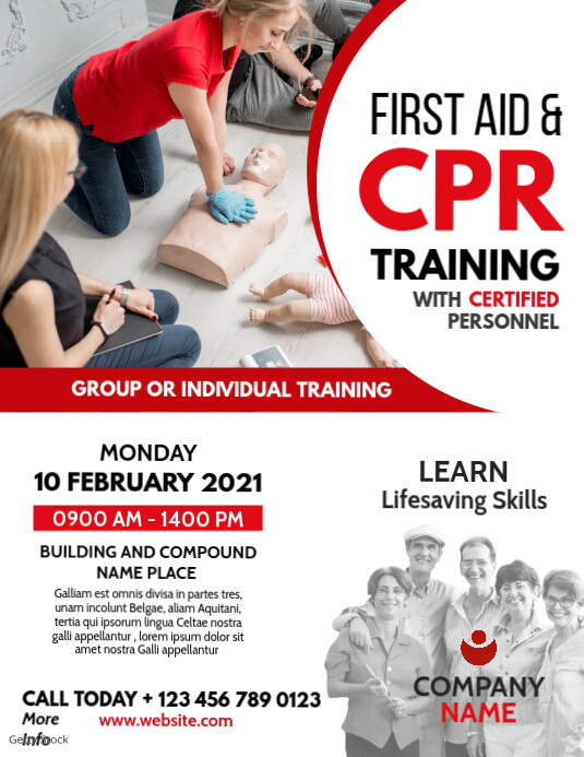 Copy of First aid and cpr training advertisement flye PosterMyWall