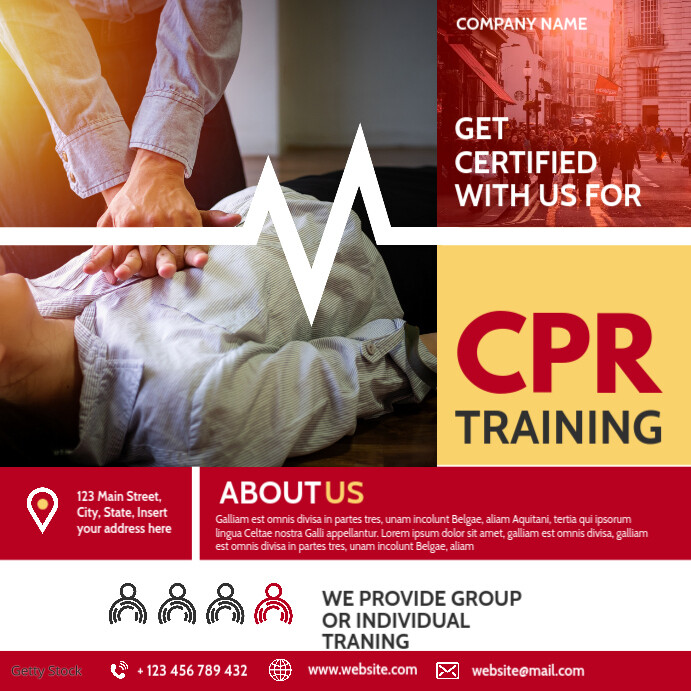 first aid and cpr training instagram post adv Template | PosterMyWall