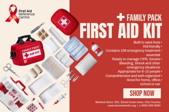First Aid Kit Pack Ad Post Template | PosterMyWall