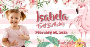 白色 First Birthday Thank You Ibinahaging Larawan sa Facebook Template