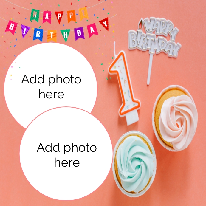 First Birthday Poster Iphosti le-Instagram template