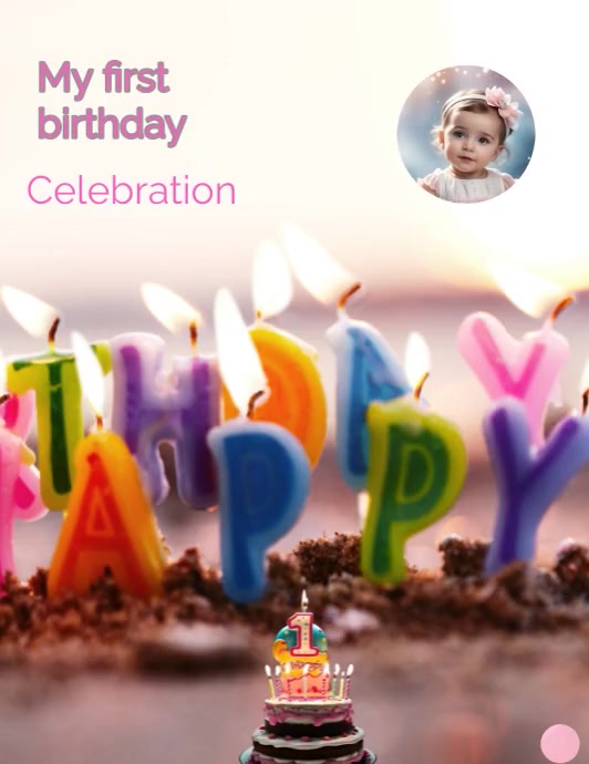 First Birthday Template PosterMyWall