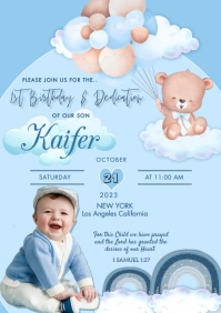 first birthday & dedication A3 template