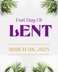 First day 1 of lent 2025 instagram poster template