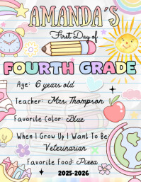 First Day of 4th Grade Flyer (US Letter) template