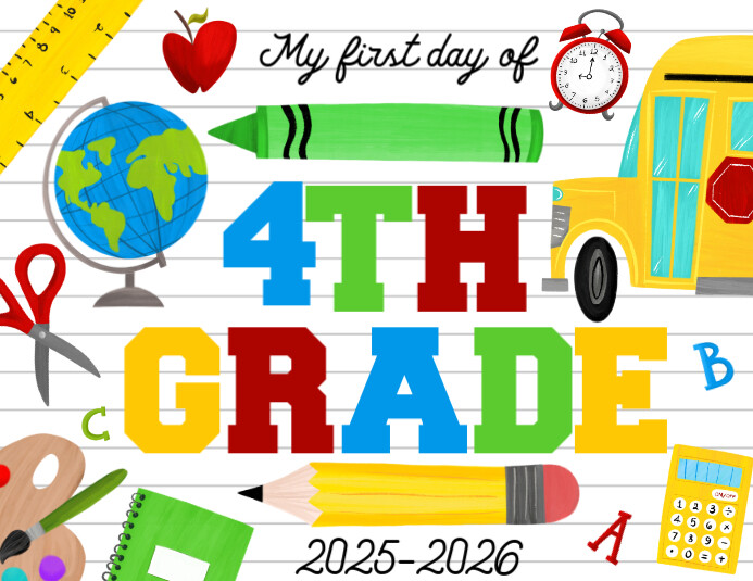 First Day of 4th Grade Flyer (US Letter) template