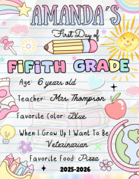 First Day of 5th Grade Flyer (US Letter) template
