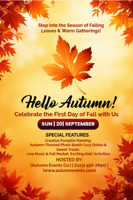 First Day Of Autumn Poster Template | PosterMyWall