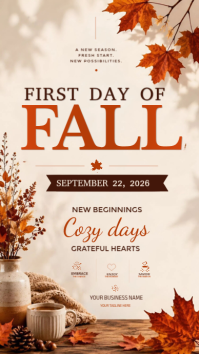 White First Day of Fall История на Instagram Template